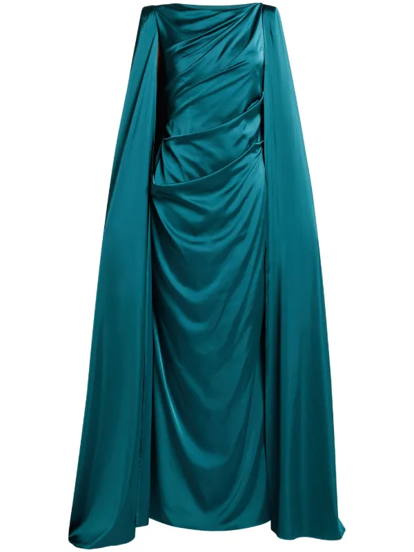 Talbot Runhof Draped Cape Dress | Green | FARFETCH JO Talbot Runhof Draped Cape Dress | Green | FARFETCH JO