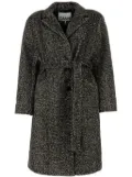 GANNI herringbone-pattern coat - Black