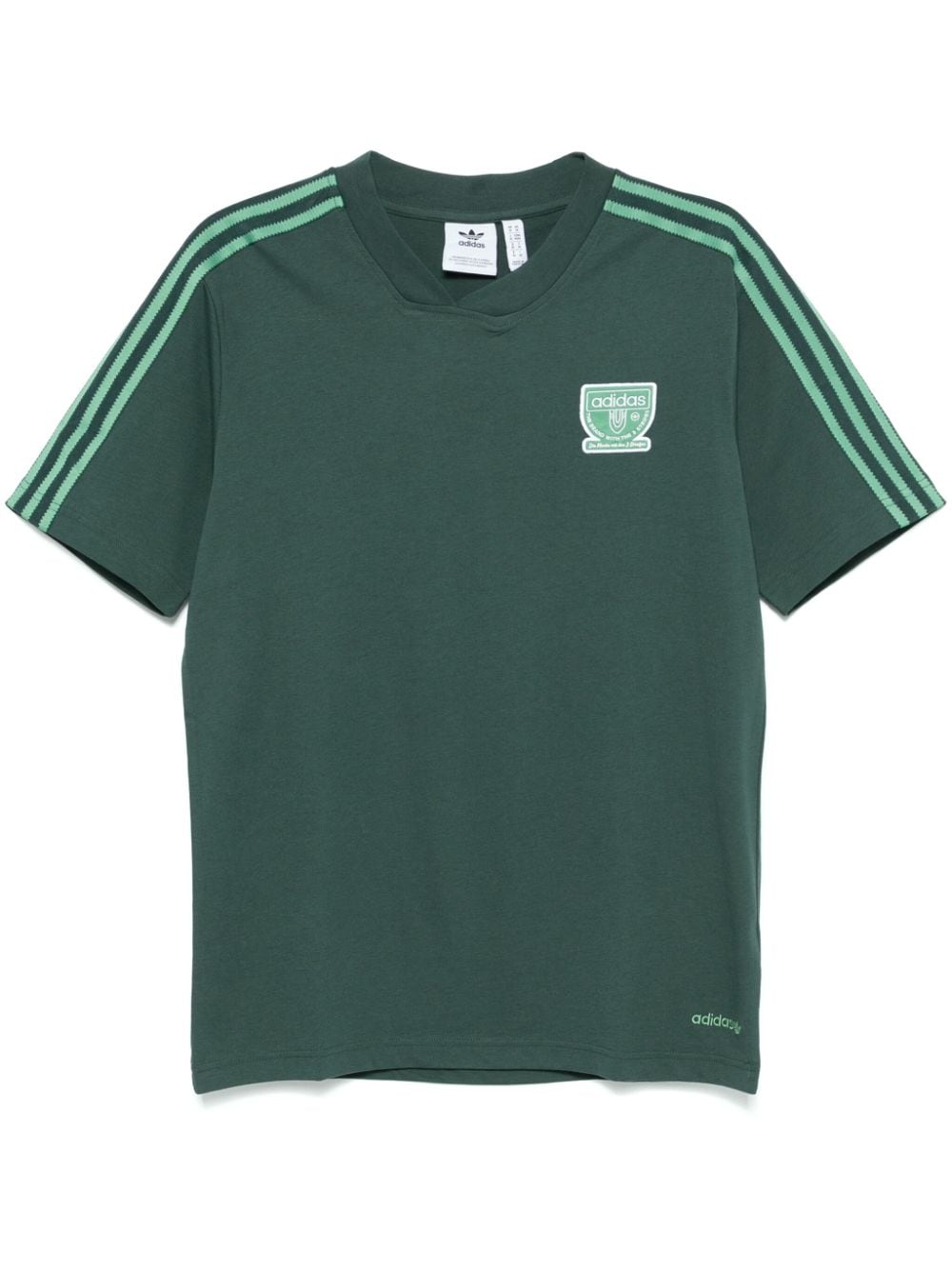 adidas T-Shirt mit 3 Streifen-Logo - Grün