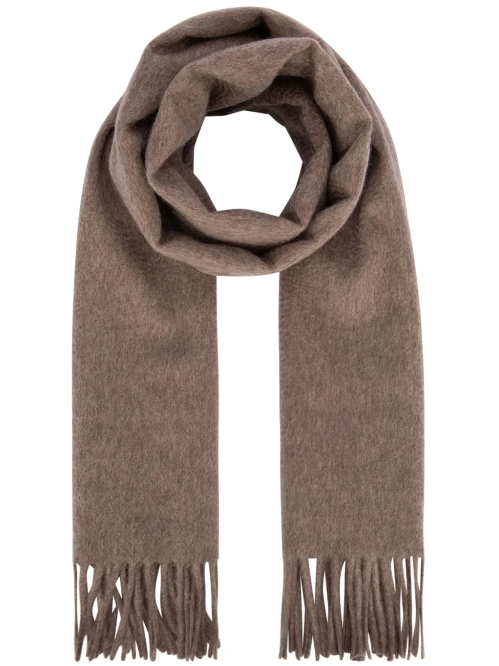 Loro Piana Logo-embroidered Cashmere Scarf In Nude