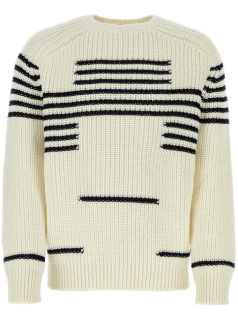 LOEWE mismatched striped knit sweater Men