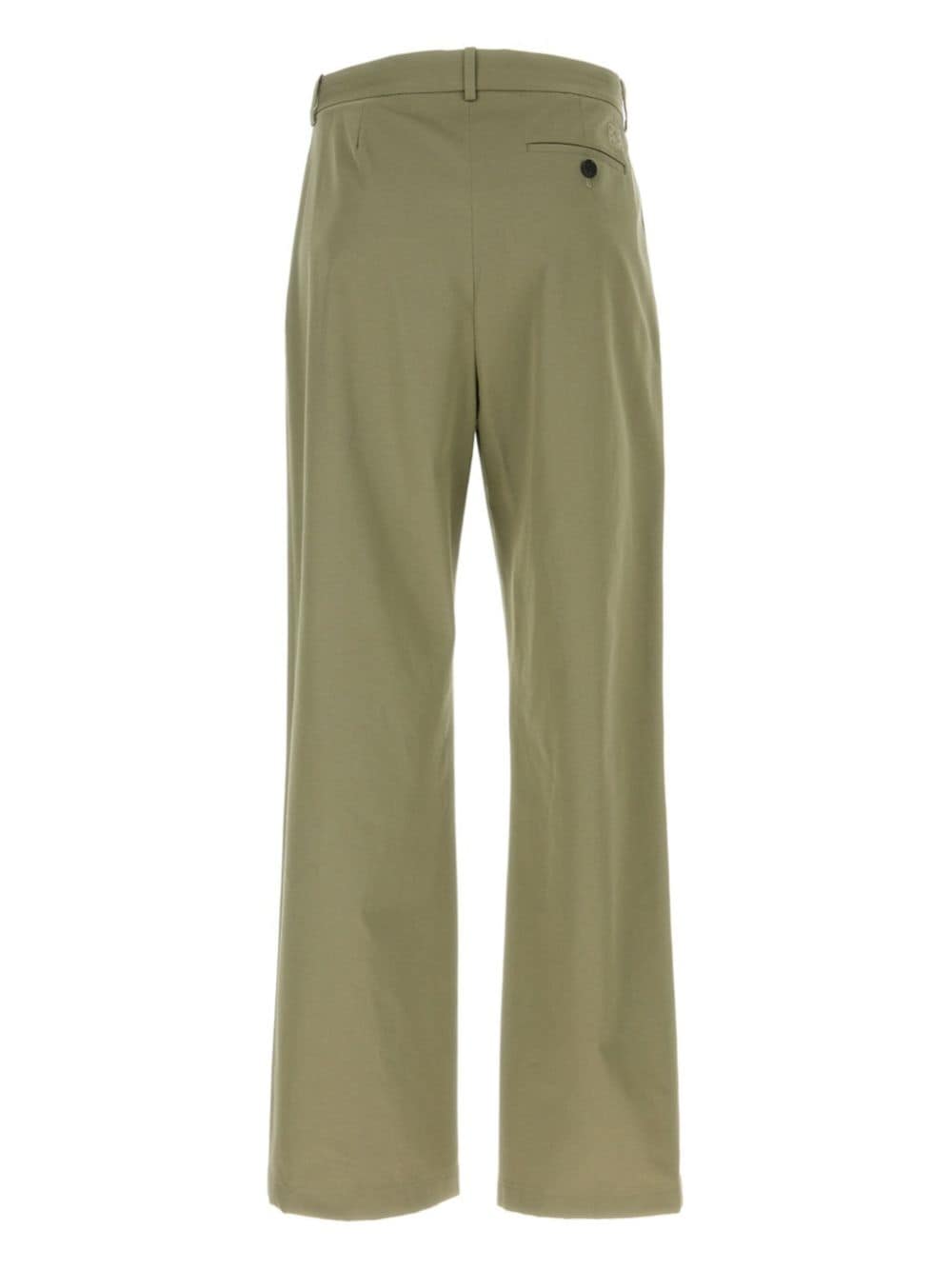 Shop Loewe Pressed Crease Straight-leg Trousers In Green