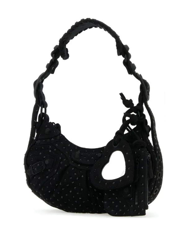 バッグ balenciaga lecagole xs black Balenciaga XS Le Cagole Embellished Shoulder Bag | Black | FARFETCH