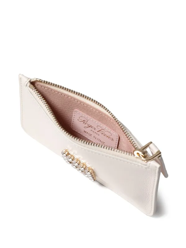 【Roger Vivier】rhinestone wallet Roger Vivier rhinestone-embellished Zip Wallet | Pink | FARFETCH