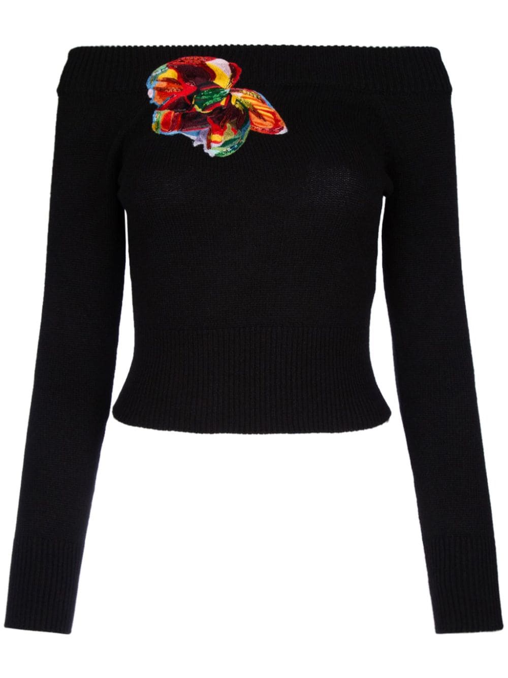 Alexander McQueen off-shoulder jumper – Black