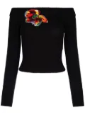 Alexander McQueen off-shoulder jumper - Black