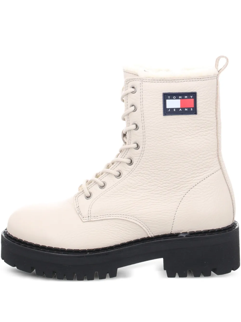 Tommy Jeans leather combat boots Neutrals