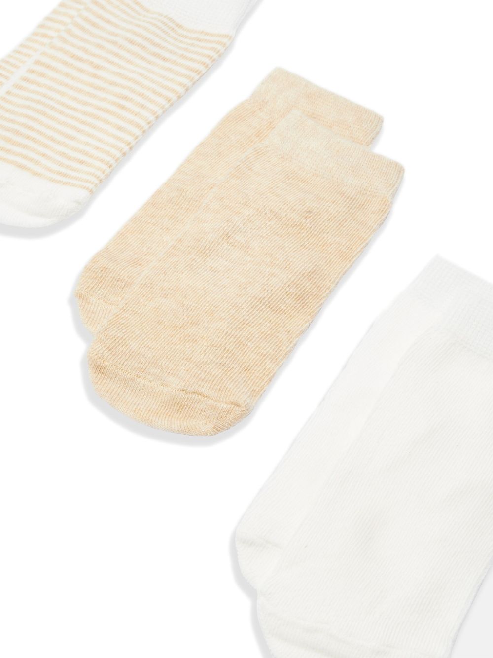 Purebaby ribbed cotton socks (pack of three) - Wit