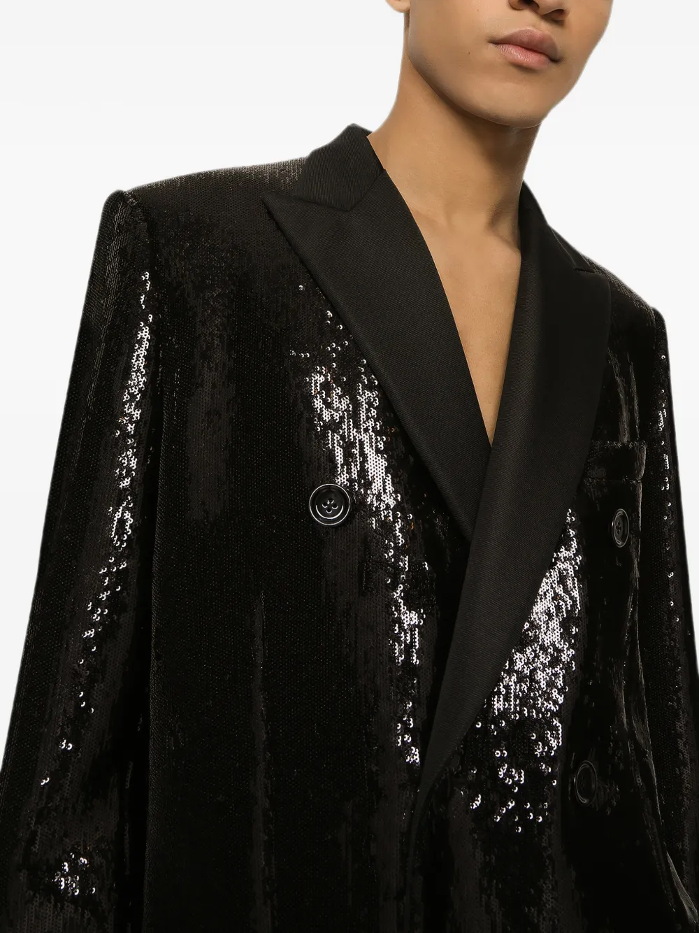 Dolce & Gabbana Pak met dubbele rij knopen Zwart