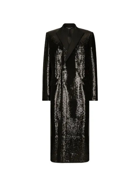 Dolce & Gabbana sequin-embellished double-breasted coat