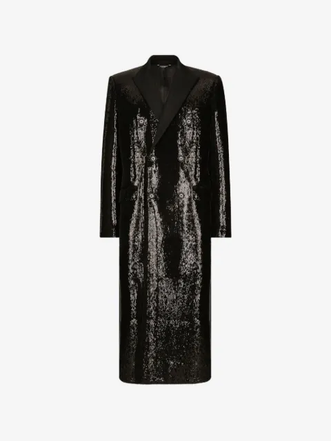 Dolce & Gabbana Doppelreihiger Mantel mit Pailletten