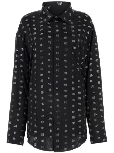 Balenciaga monogram silk shirt Women