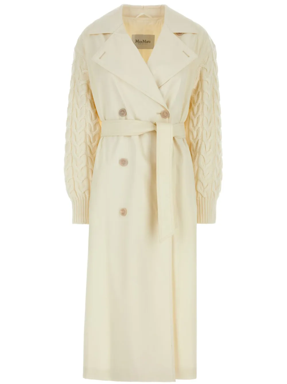 Max Mara Trenchcoat met gebreide mouwen Beige