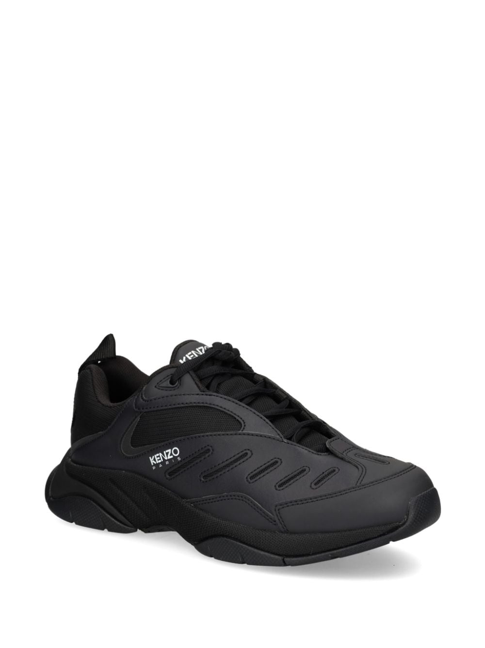 Shop Kenzo Logo Trainers In Black