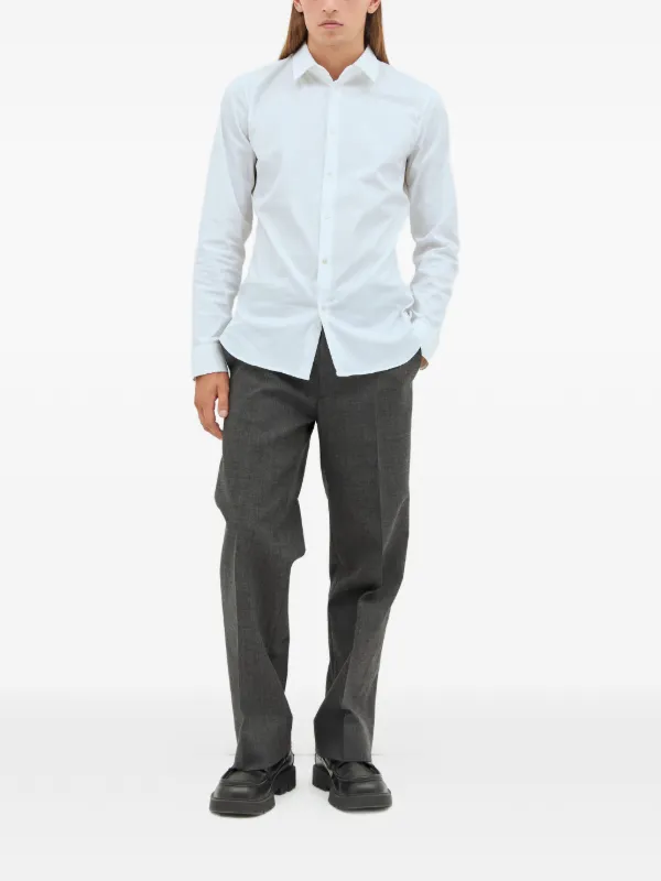 Miu Miu logo-patch Trousers | Grey | FARFETCH CA