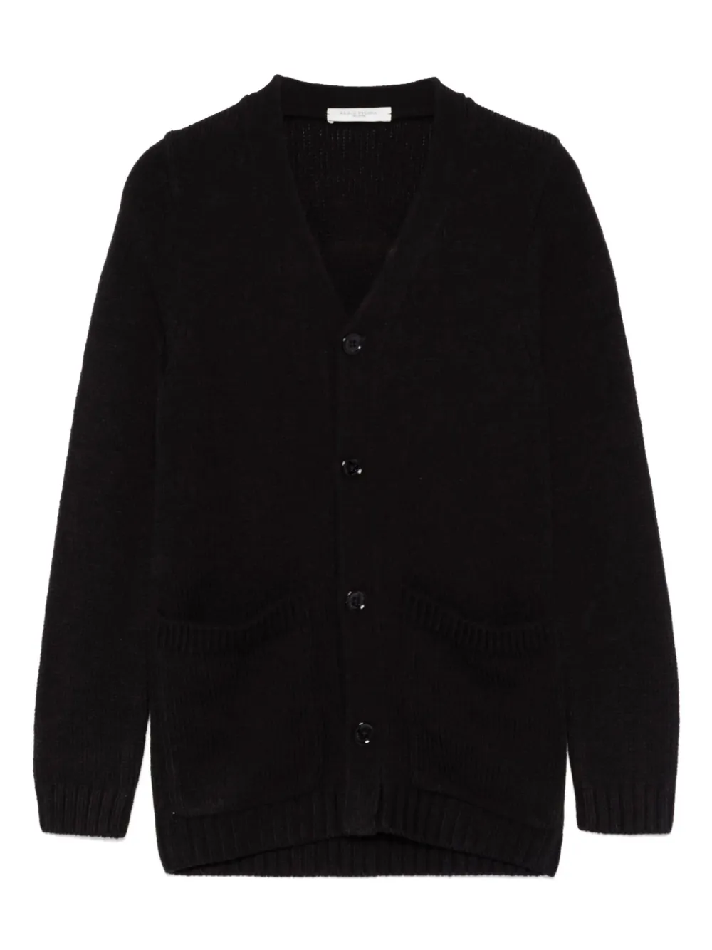Paolo Pecora Kids Grofgebreid vest Zwart