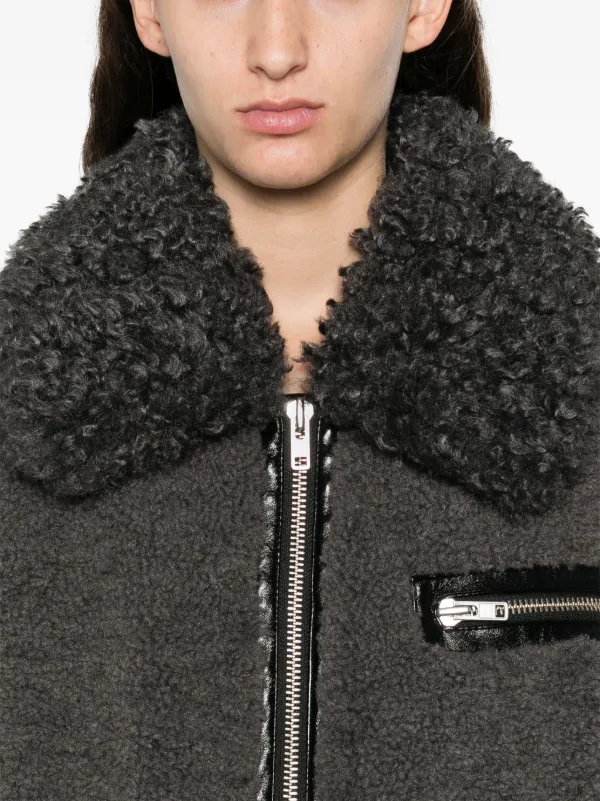 Zebra Printed Faux Fur Coat