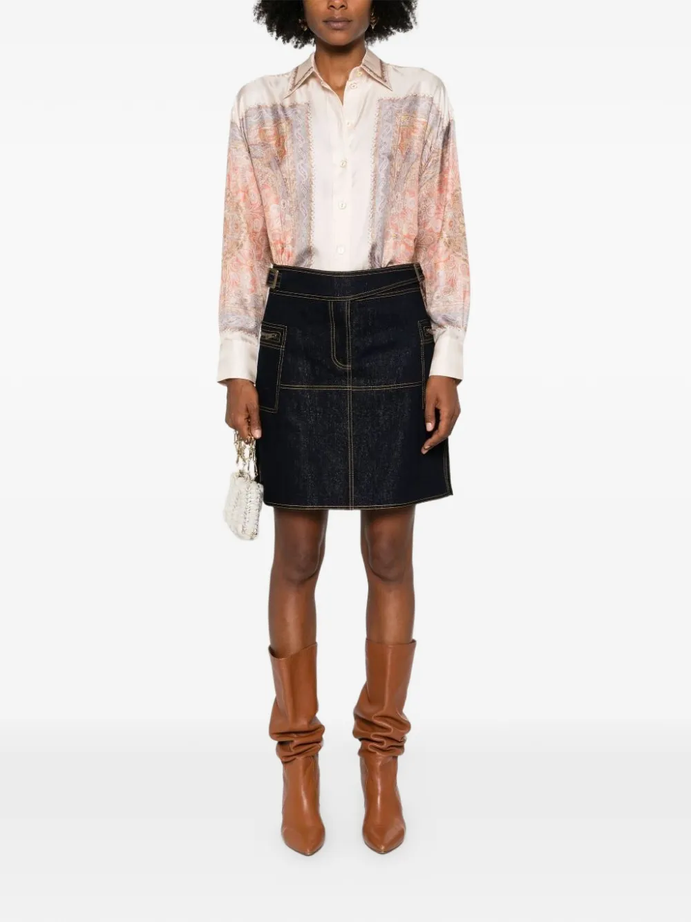  Etro Denim Mini Skirt - Blue 