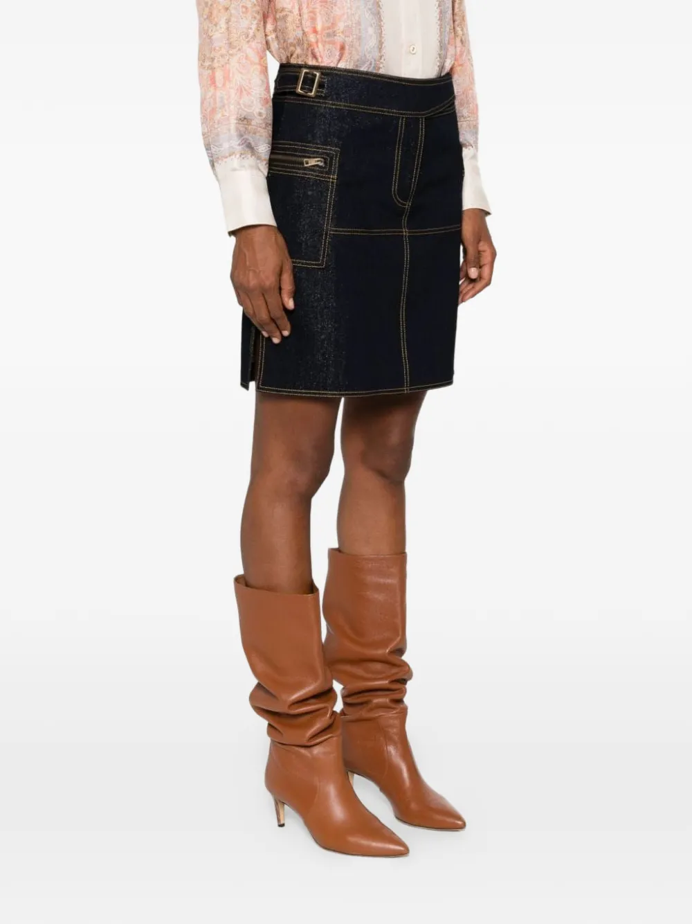  Etro Denim Mini Skirt - Blue 
