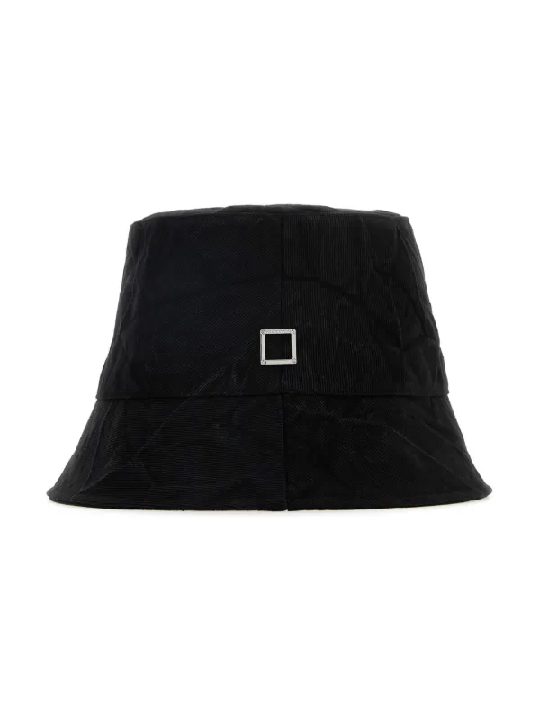 Wooyoungmi Crinkled Denim Bucket Hat | Black | FARFETCH