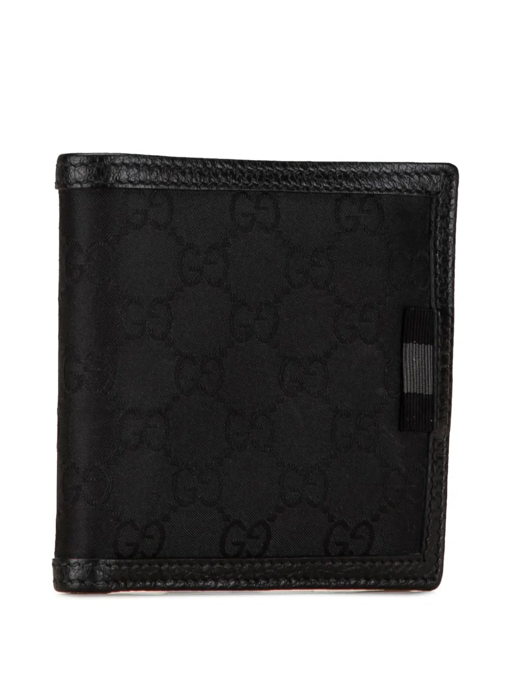 Pre-owned Gucci 2000-2015 Gg Canvas Web Bifold Wallet Small Wallets In Black