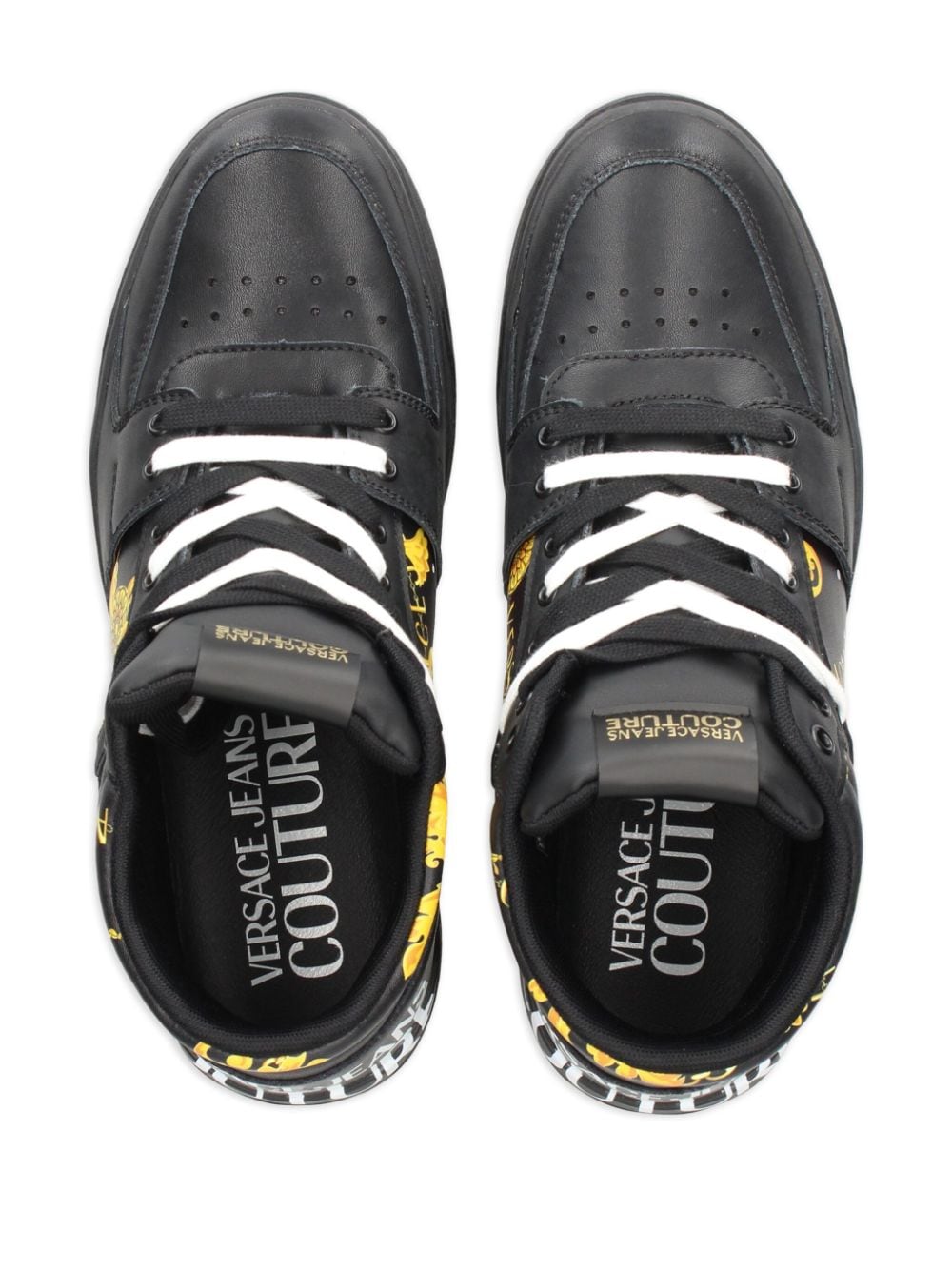 Shop Versace Jeans Couture Starlight Logo Sneakers In Black