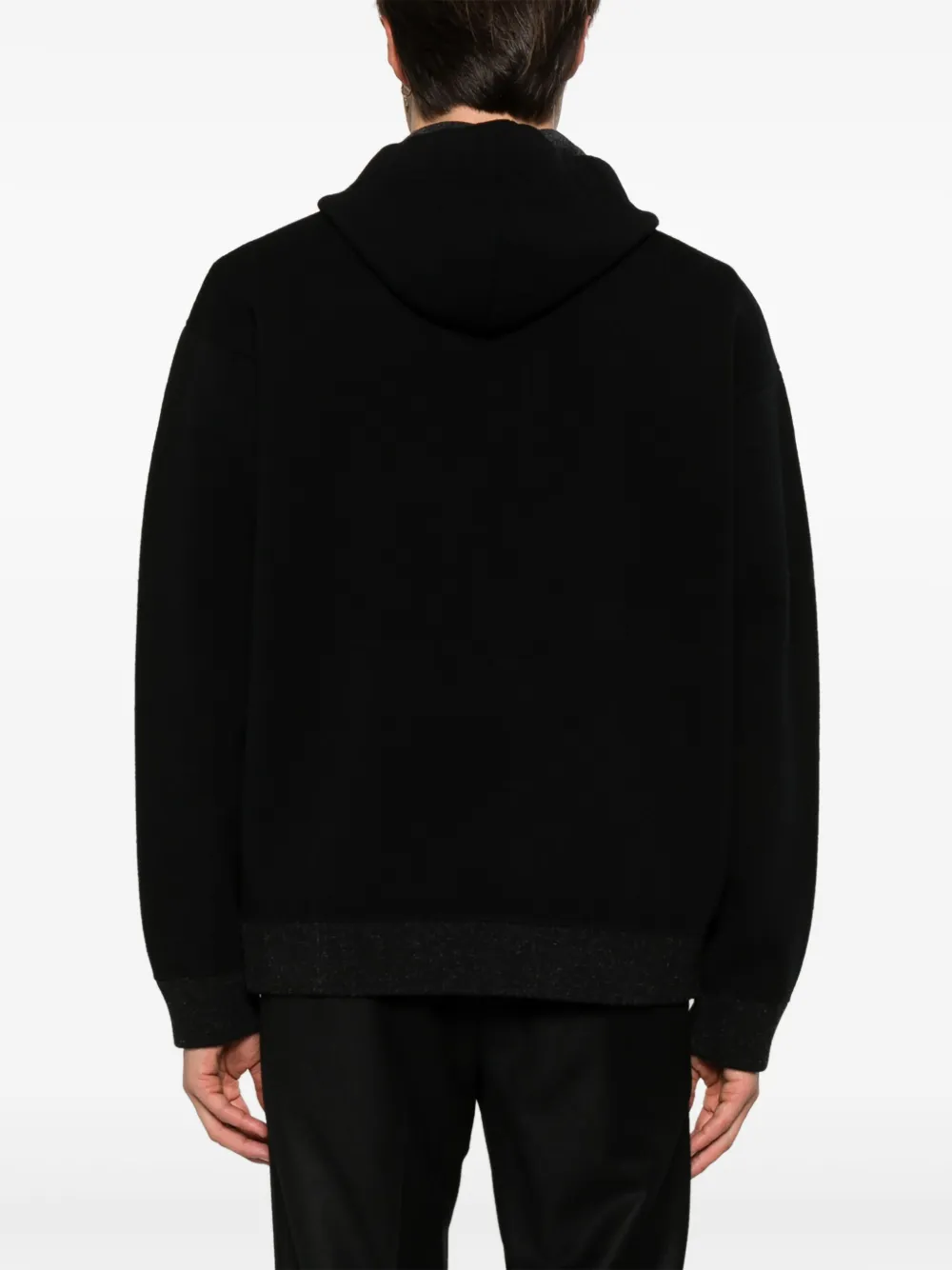 Roberto Collina Gebreide hoodie Zwart