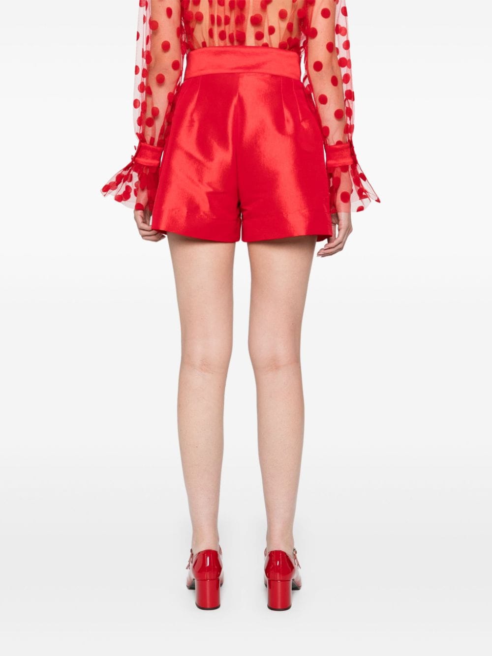 Shop Styland Taffeta Shorts In Red