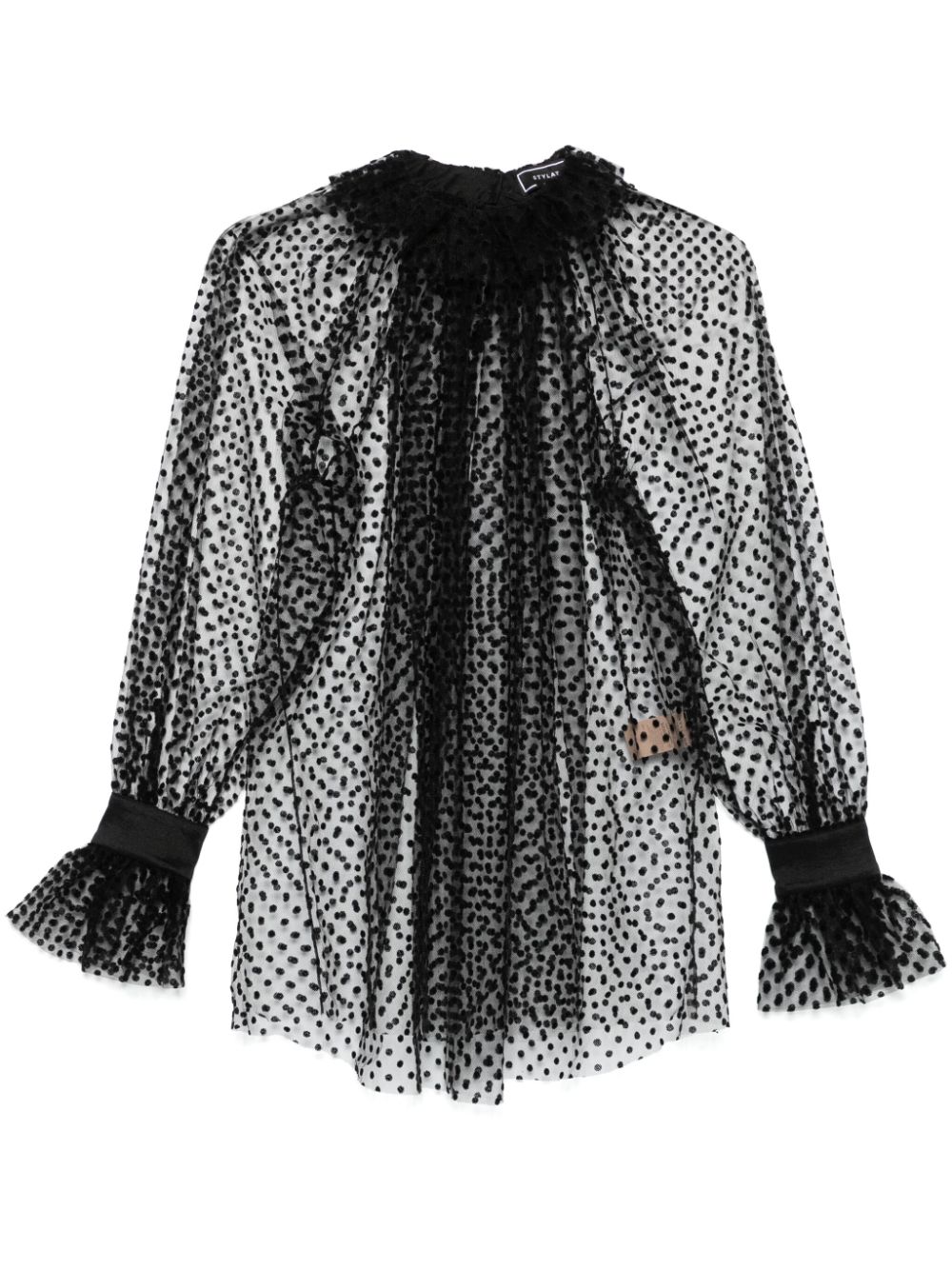 STYLAND Blouse met stippen Zwart