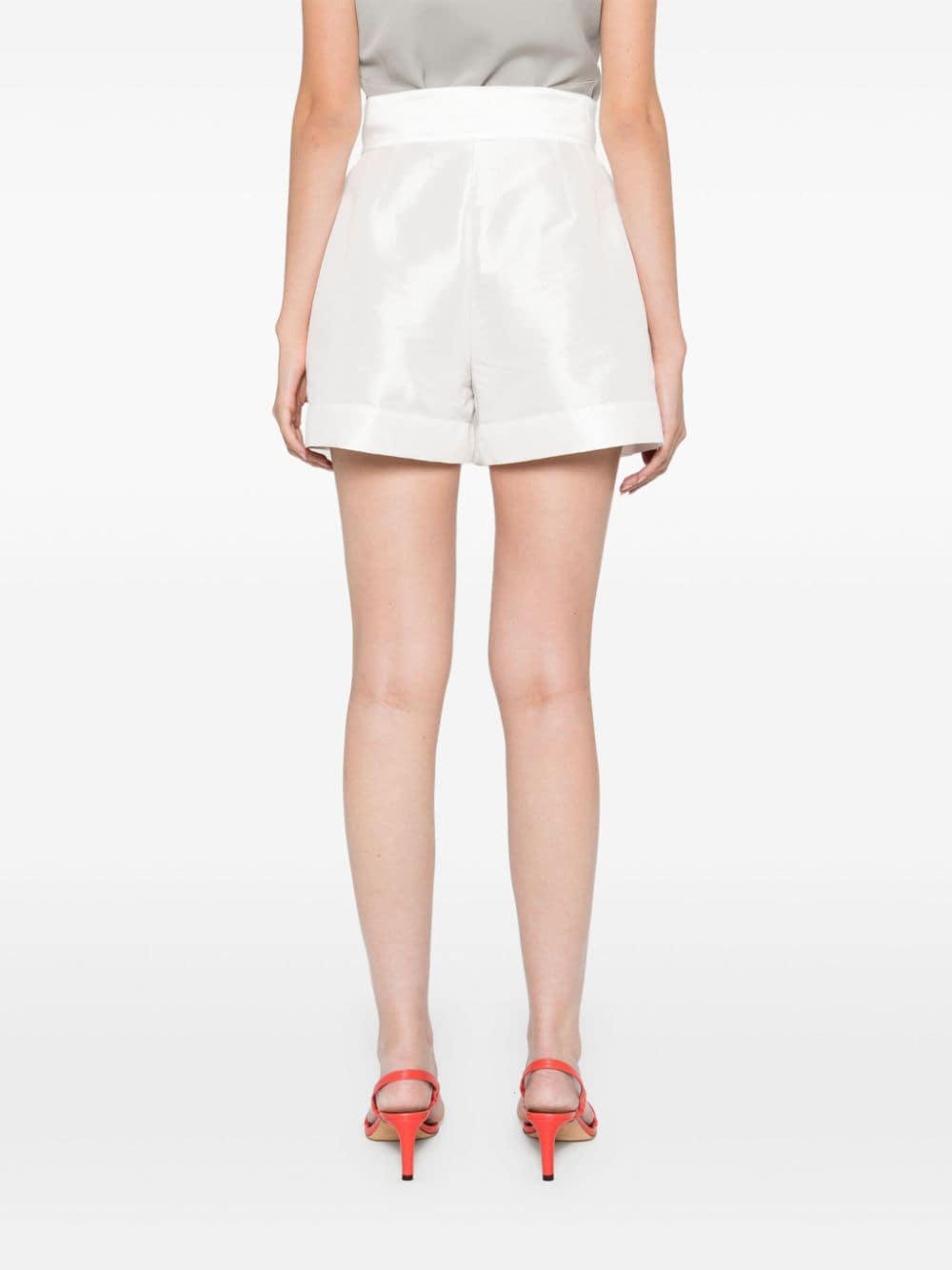 Shop Styland Taffeta Shorts In White