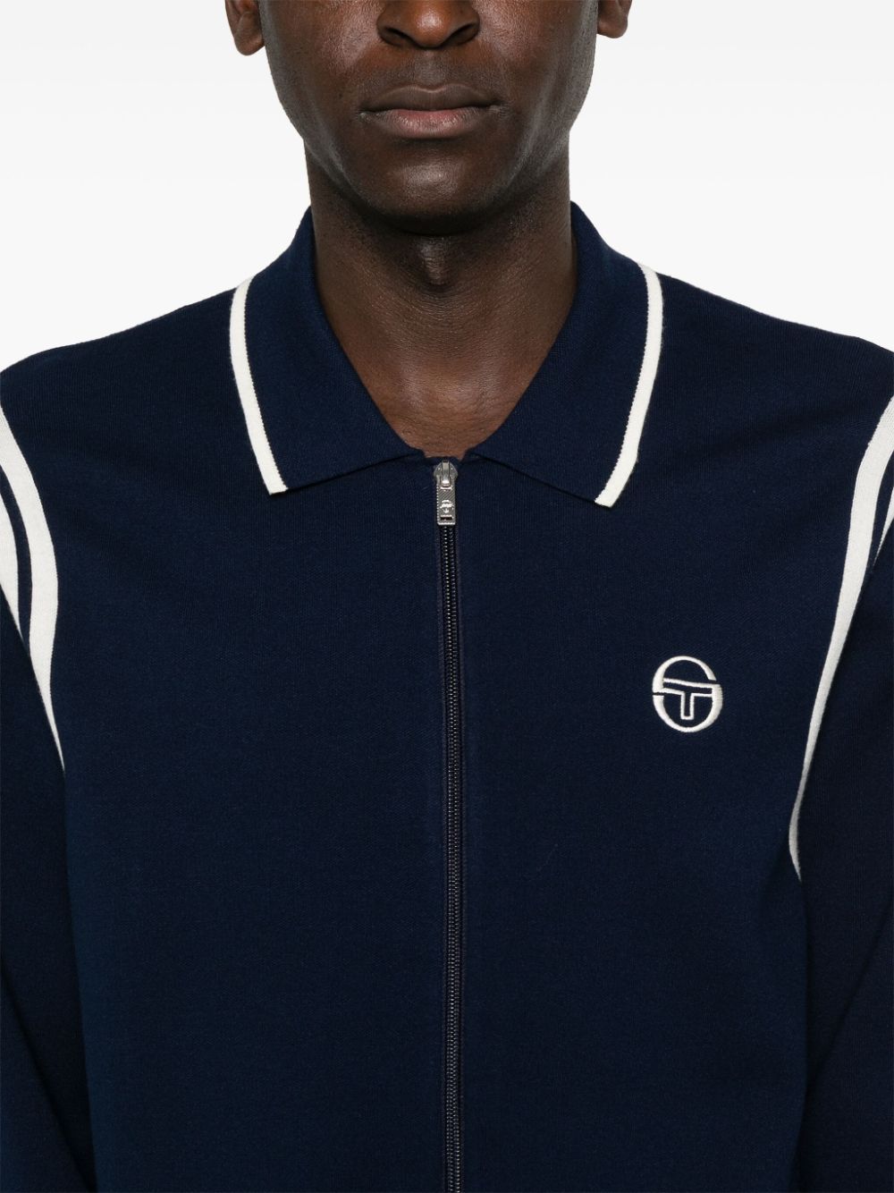 Shop Sergio Tacchini Palla Cardigan In Blue