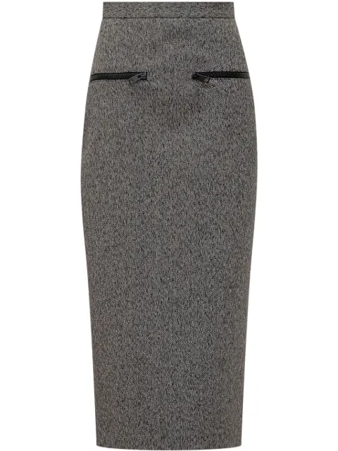 MSGM zip-fastening midi skirt