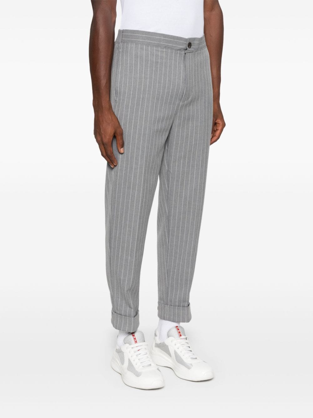 Shop Sergio Tacchini Pinstripe Trousers In Grey