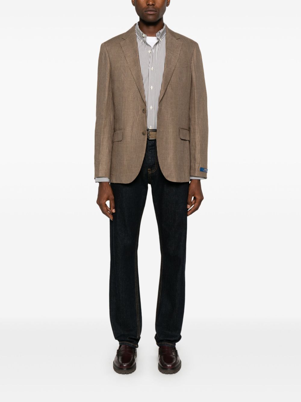 Shop Polo Ralph Lauren Checked Blazer In Brown