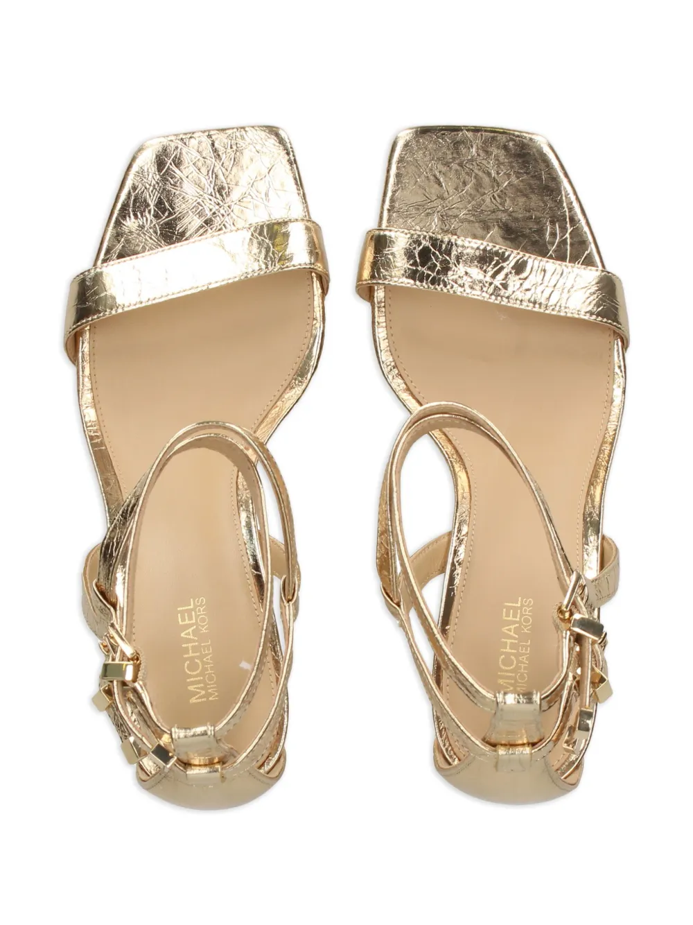Michael Michael Kors Leather Sandals In Gold