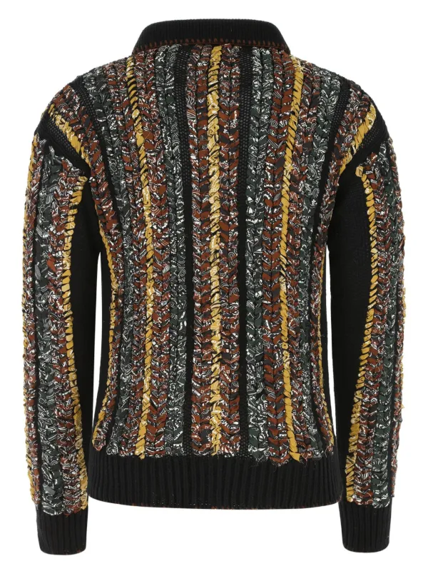 AMIRI Braided Bandana Cardigan | Black | FARFETCH