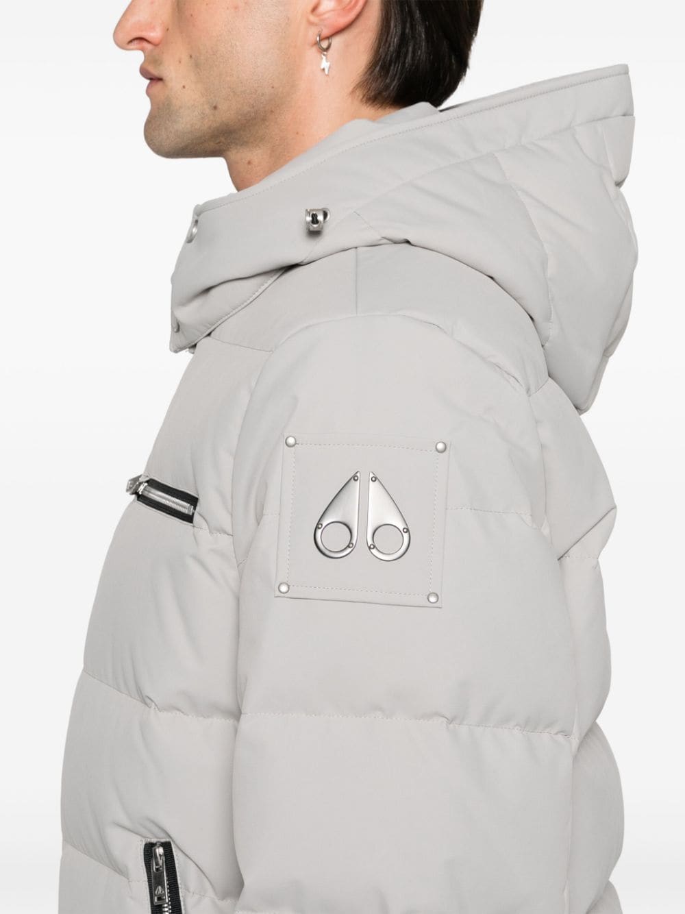 Shop Moose Knuckles Cloud Puffer Jacket In Grey