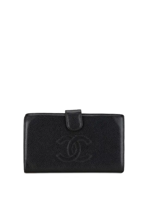 Cheap HOT SALE CHANEL 2004-2005 CC Caviar Leather Wallet long wallets Women