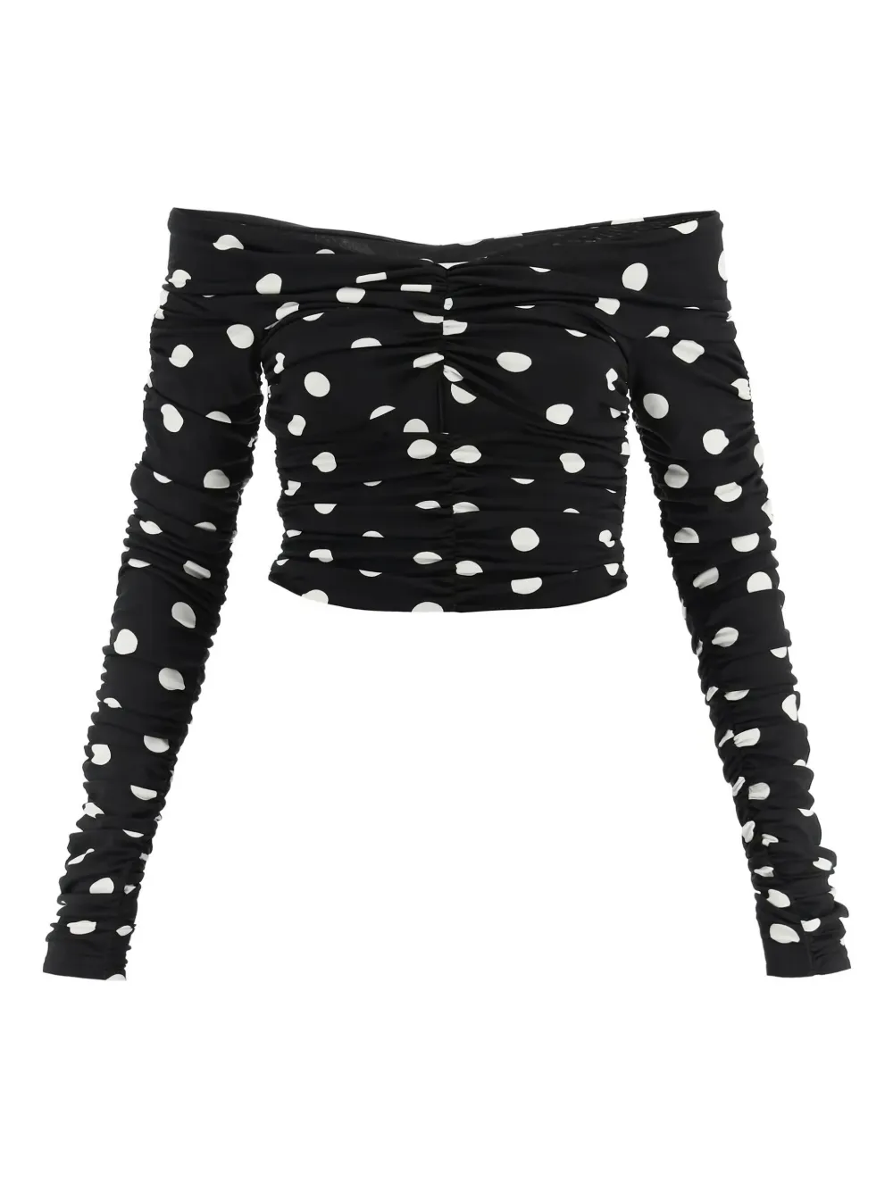 Magda Butrym polka dot-print crop top | Black | Image 1