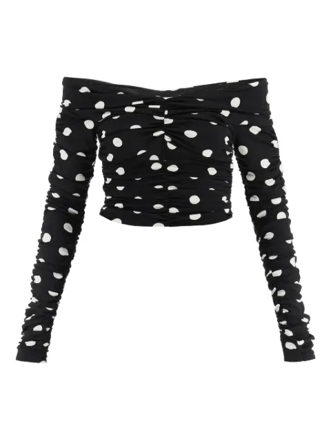 Magda Butrym top corto con estampado de lunares