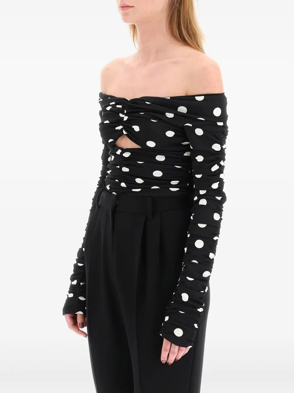 MAGDA BUTRYM POLKA DOT-PRINT CROP TOP