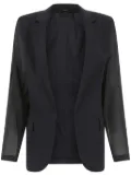 Theory sheer sleeves wool jacket - Black