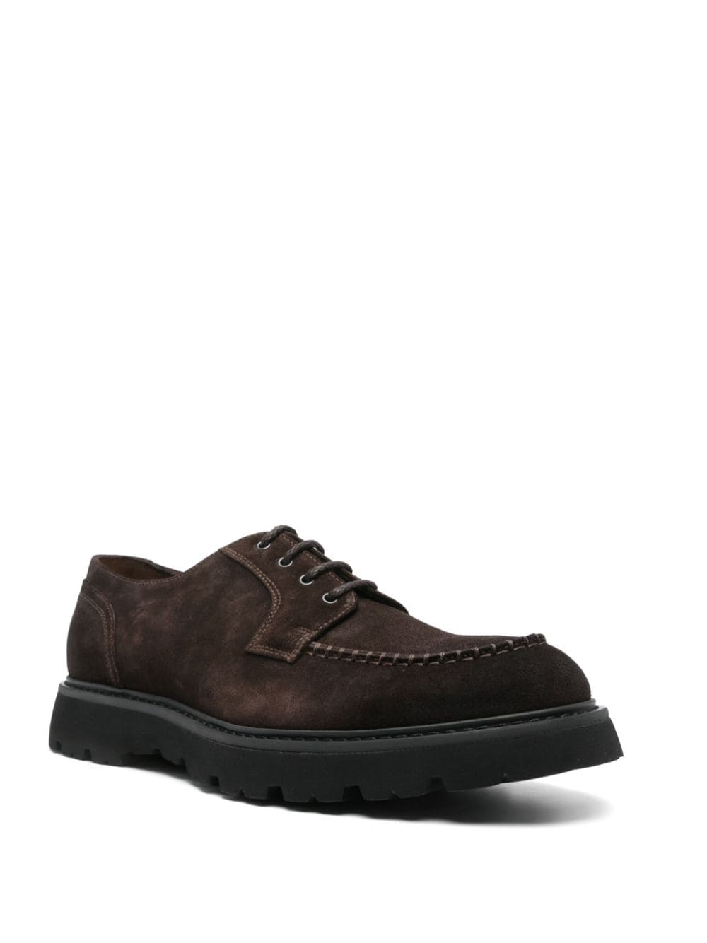 Shop Doucal's Suede Derby Shoes In Brown