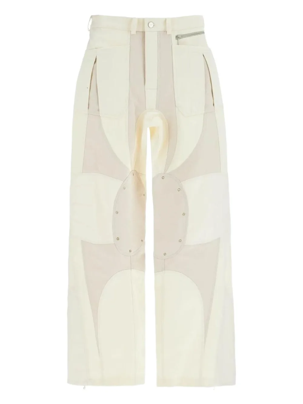 Mugler panelled studded trousers Beige