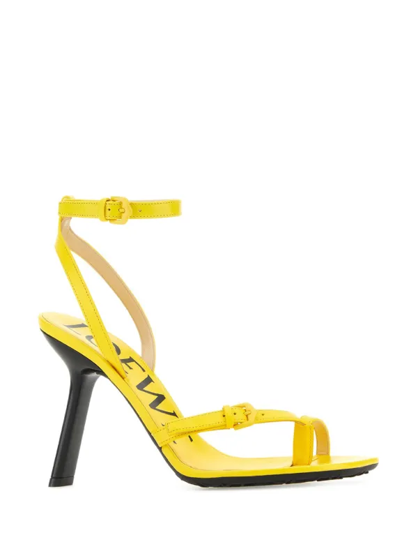 【LOEWE】Sandalo Loewe Petal Leather Crisscross Buckle Slide Sandals | Neiman