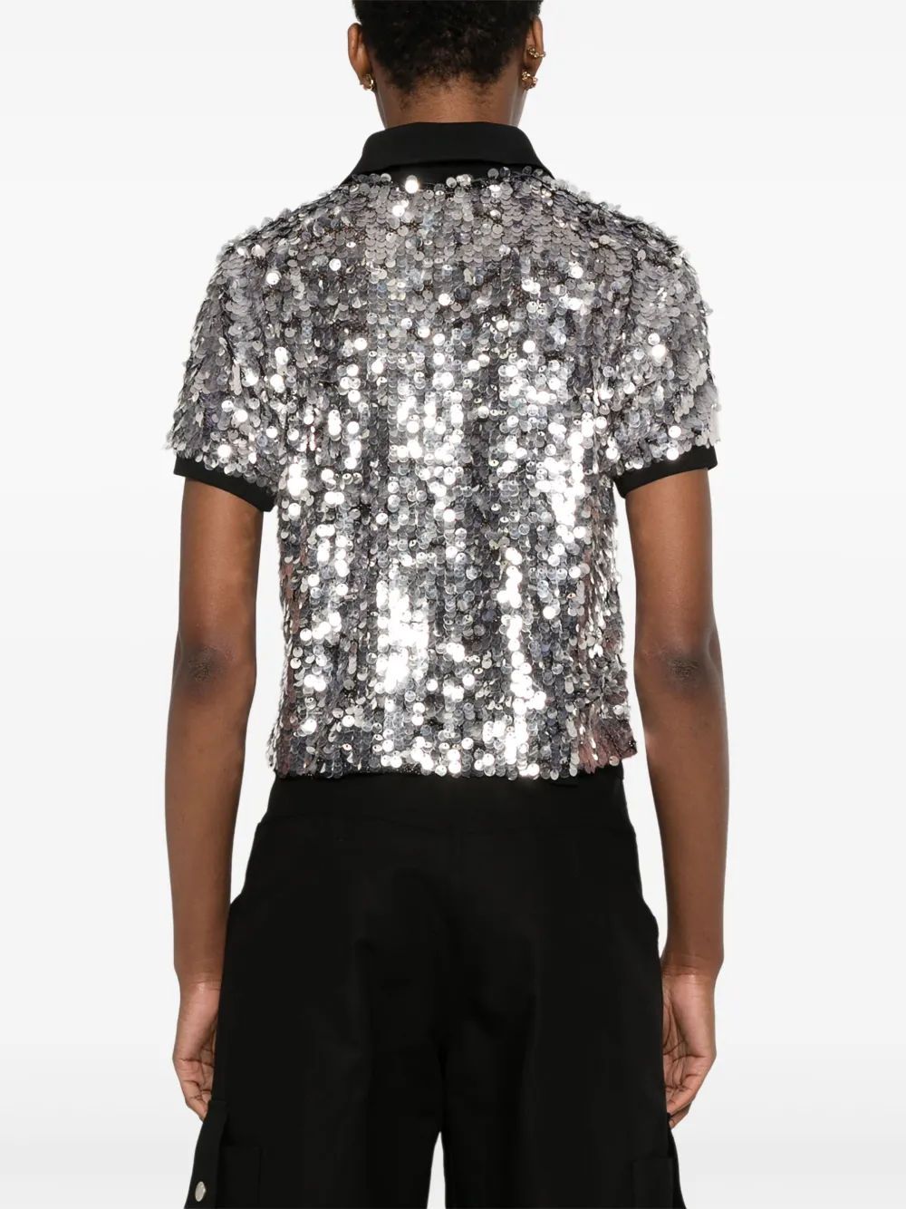 Shop Pinko Pupazzo Polo Top In Silver