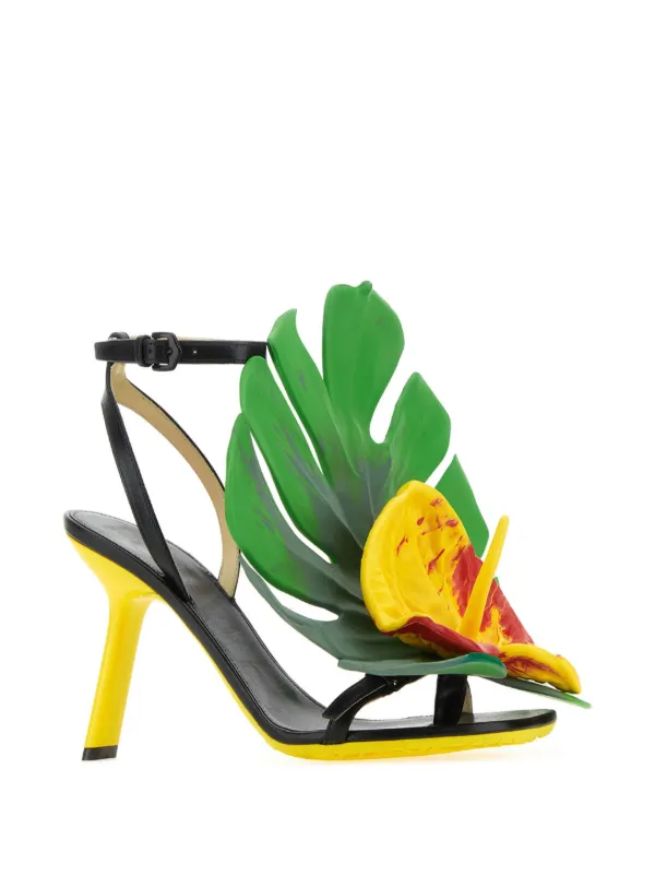 LOEWE Petal 90mm Sandals | Black | FARFETCH