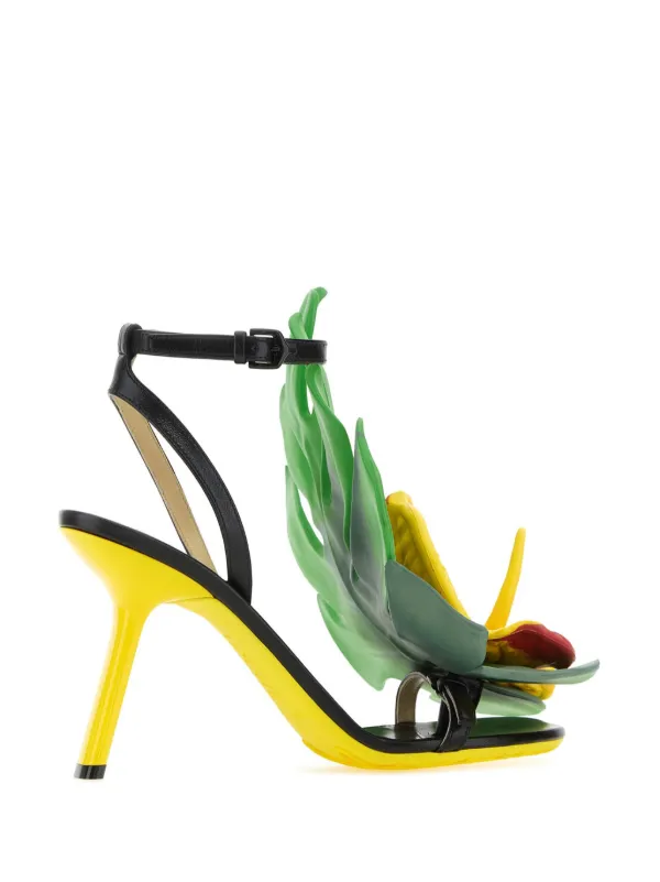 LOEWE Petal 90mm Sandals | Black | FARFETCH