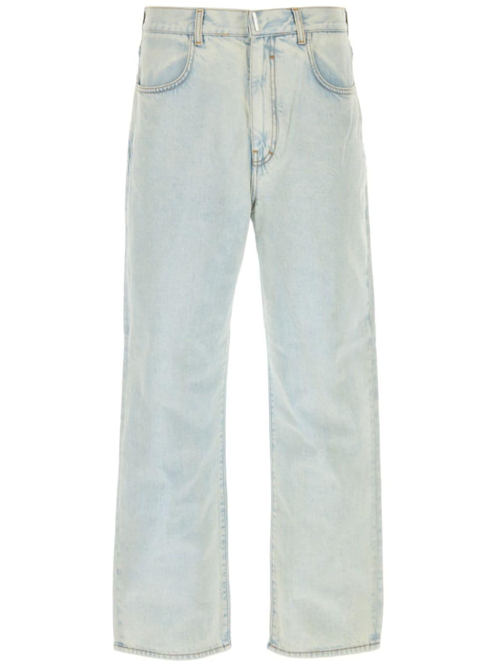 Shop Givenchy Cotton Straight-leg Jeans In 蓝色