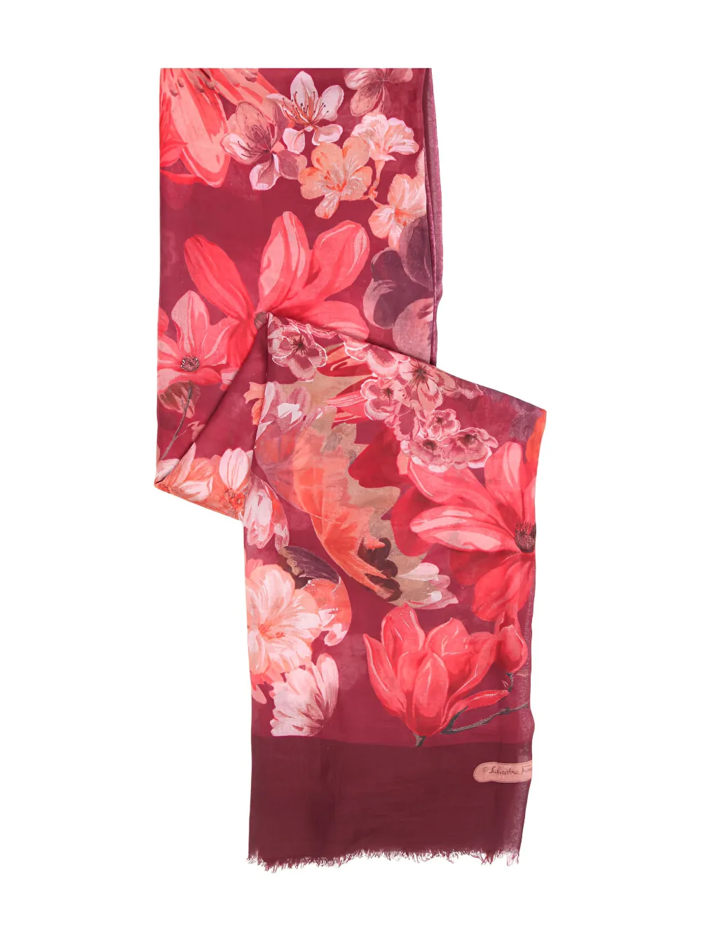 Ferragamo Sjaal met bloemenprint Roze